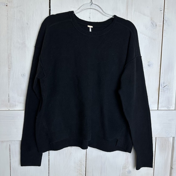 Free People Easy Street Wool Blend Black Size Small NWOT Slouchy OB1597543 - Picture 1 of 9